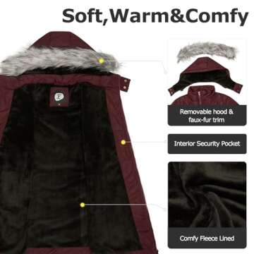 FASRYKOC Women's Lightweight Waterproof Winter Parka