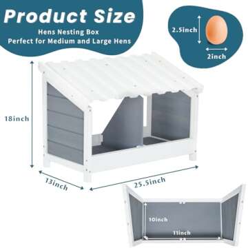 PETFIT Double Nesting Boxes for Chickens - Sturdy and Easy to Assemble
