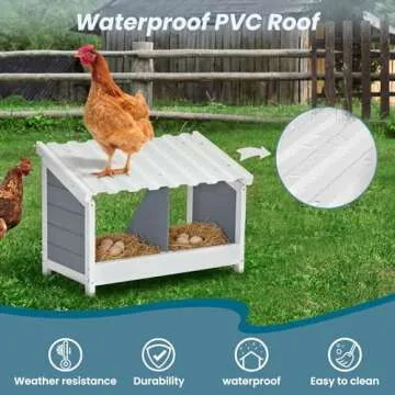 PETFIT Double Nesting Box with PVC Roof for Poultry