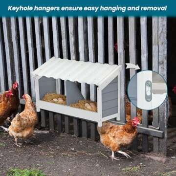 PETFIT Double Nesting Box with PVC Roof for Poultry