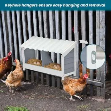 PETFIT Double Nesting Box with PVC Roof for Poultry