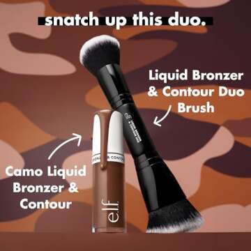 e.l.f. Camo Liquid Bronzer & Contour, Silky Highly Pigmented Formula, Creates a Long-Lasting Bronzed Glow & Natural Look, Vegan & Cruelty-Free, 2 Fair/Light