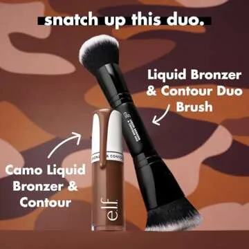 e.l.f. Camo Liquid Bronzer & Contour, Silky Highly Pigmented Formula, Creates a Long-Lasting Bronzed Glow & Natural Look, Vegan & Cruelty-Free, 2 Fair/Light