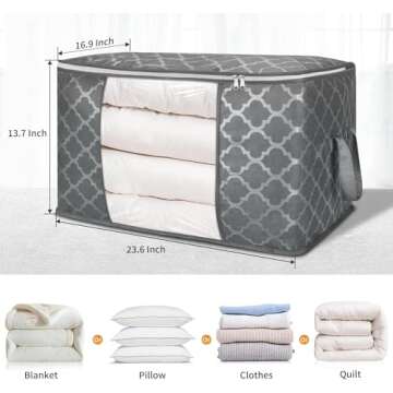 3 Pack Large Storage Bag - Versatile Organizer for Home