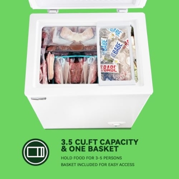 WANAI 3.5 Cubic Feet Chest Freezer for Compact Spaces