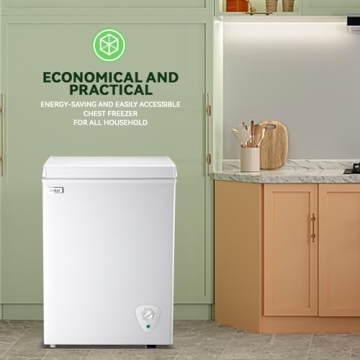 WANAI 3.5 Cubic Feet Chest Freezer for Compact Spaces
