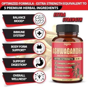 Potent Ashwagandha Supplement with 90 Vegan Capsules