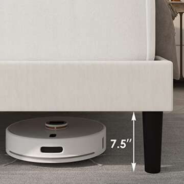 HITHOS Queen Velvet Bed Frame with Adjustable Headboard