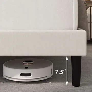 HITHOS Queen Velvet Bed Frame with Adjustable Headboard