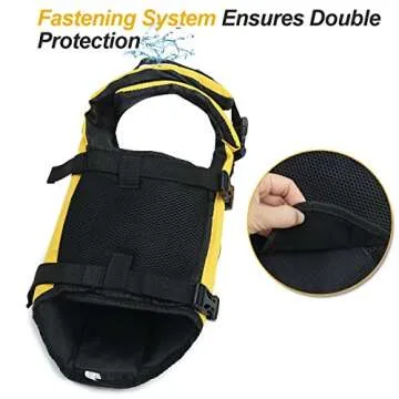 VIVAGLORY Ripstop Dog Life Jacket for Small Medium Large Dogs Boating, Swimming Vest for Dogs with Enhanced Visibility & Buoyancy, Yellow