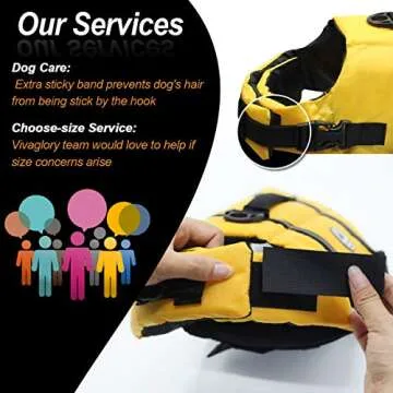 VIVAGLORY Ripstop Dog Life Jacket for Small Medium Large Dogs Boating, Swimming Vest for Dogs with Enhanced Visibility & Buoyancy, Yellow
