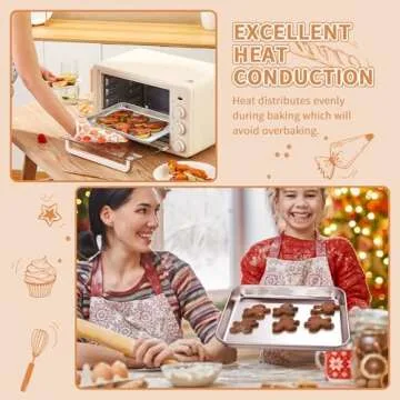 Stainless Steel Baking Sheet Set of 2, Deedro Cookie Sheet Metal Baking Pan Oven Tray, Non Toxic & Heavy Duty, Rust Free & Mirror Finish, Easy Clean & Dishwasher Safe, 9 x 7 x 1 Inch