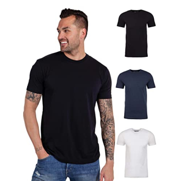 INTO THE AM Premium Men's Fitted Crew Neck Essential Tees 3-Pack