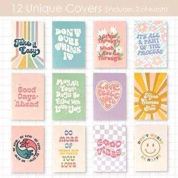 THiNKABLE Kids Mini Journals Set, 24 Colorful Notebooks