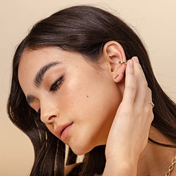 PAVOI 14K Gold Plated Modern Ear Cuff for Women