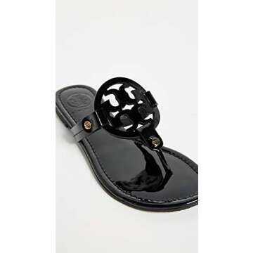 Tory Burch Women's Miller Patent Thong Sandal - Black
