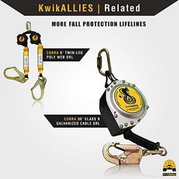 KwikSafety - Charlotte, NC - TSUNAMI [Premium BRAIDED ROPE] Vertical Lifeline ANSI OSHA Rope Grab Snap Hook Shock Absorber Fall Protection Line Kit Restraint System Roofing Safety Equipment / 25 FT.