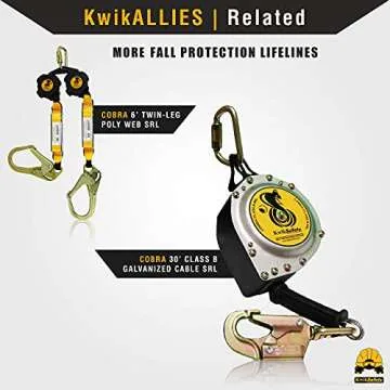 KwikSafety - Charlotte, NC - TSUNAMI [Premium BRAIDED ROPE] Vertical Lifeline ANSI OSHA Rope Grab Snap Hook Shock Absorber Fall Protection Line Kit Restraint System Roofing Safety Equipment / 25 FT.