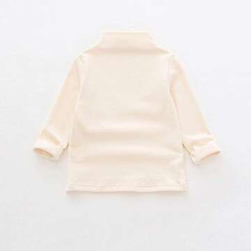 MODNTOGA Toddler Turtleneck Baby Girl Boy Long Sleeve Shirt Solid Color Mock Neck Shirt Knitwear Blo...