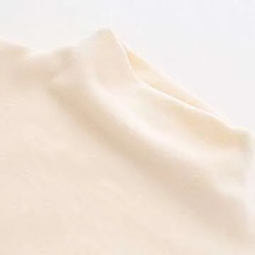 MODNTOGA Toddler Turtleneck Baby Girl Boy Long Sleeve Shirt Solid Color Mock Neck Shirt Knitwear Blouse Fall Winter Clothes (Cream-Coloured, 80(12-18Months))