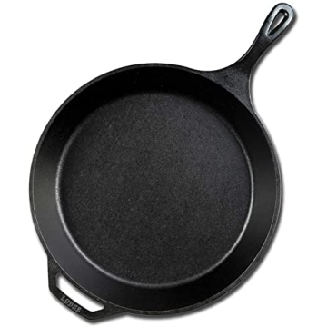 Lodge 15 Inch Cast Iron Pre-Seasoned Skillet – Signature Teardrop Handle - Use in the Oven, on the Stove, on the Grill, or Over a Campfire, Black