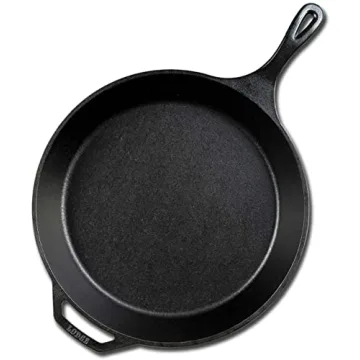 Lodge 15 Inch Cast Iron Pre-Seasoned Skillet – Signature Teardrop Handle - Use in the Oven, on the Stove, on the Grill, or Over a Campfire, Black