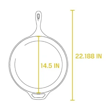 Lodge 15 Inch Cast Iron Pre-Seasoned Skillet – Signature Teardrop Handle - Use in the Oven, on the Stove, on the Grill, or Over a Campfire, Black