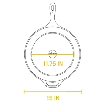 Lodge 15 Inch Cast Iron Pre-Seasoned Skillet – Signature Teardrop Handle - Use in the Oven, on the Stove, on the Grill, or Over a Campfire, Black