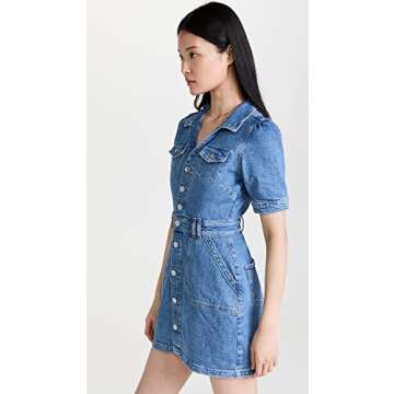 PAIGE Women's Mayslie Dress, Hailey, Blue, M