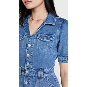 PAIGE Women's Mayslie Dress, Hailey, Blue, M