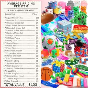 Fidget Toys Pack, 80 Pcs Bulk Treasure Box Toys Party Favors for Kids Adults Classroom Rewards Prize...