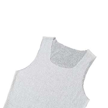 Sundro Women 2 Piece Knitted Outfits Summer Sleeveless Vest Tank Tops Tight Pants Ribbed Leggings See Through Matching Set Tracksuit (White , Large )