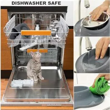 AsFrost No Spill Dog Food Bowl Set with Silicone Mat