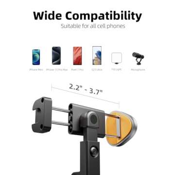 Tripod for iPhone, Weilisi 64" Aluminum Phone Tripod & Selfie Stick Tripod with Remote, Upgraded Phone Tripod Stand All-in-1 & Travel Tripod, Durable Cell Phone Tripod Compatible with All Cellphones