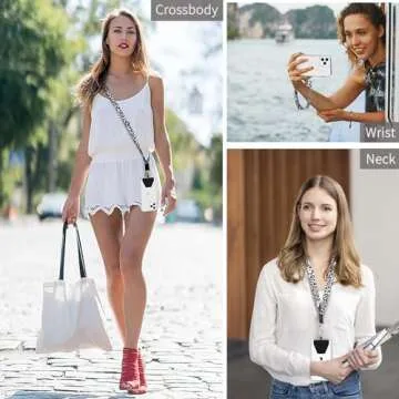 OUTXE Phone Lanyard - 4× Pads, 1× Adjustable Neck Strap, 1× Wrist Strap, Nylon Phone Lanyard Comp...