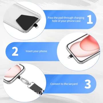 OUTXE Phone Lanyard - 4× Pads, 1× Adjustable Neck Strap, 1× Wrist Strap, Nylon Phone Lanyard Compatible with All Smartphone