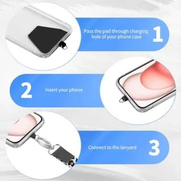 OUTXE Phone Lanyard - 4× Pads, 1× Adjustable Neck Strap, 1× Wrist Strap, Nylon Phone Lanyard Compatible with All Smartphone