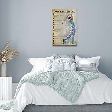 Autlry Vintage Golf Poster Quotes Wall Art Motivational Canvas Inspirational Pictures Print Art Educ...