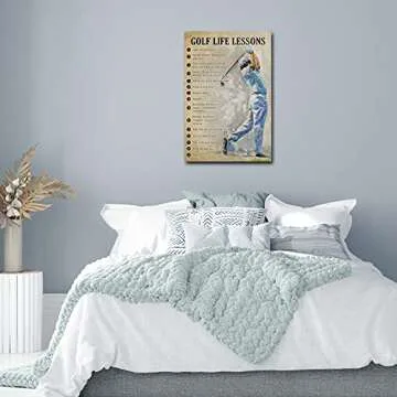 Autlry Vintage Golf Poster Quotes Wall Art for Home and Office