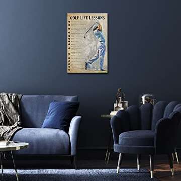 Autlry Vintage Golf Wall Art Inspirational Canvas Print