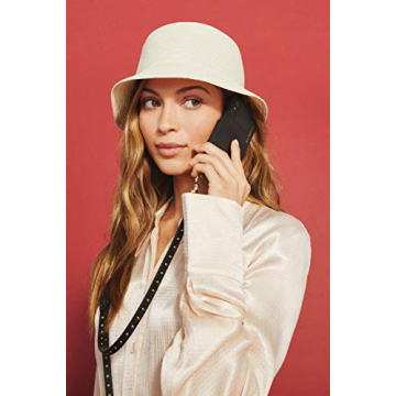 Bandolier Nicole Crossbody Phone Case and Wallet - Black Leather With Gold Detail - Compatible With iPhone SE / 8, 7, 6 Only