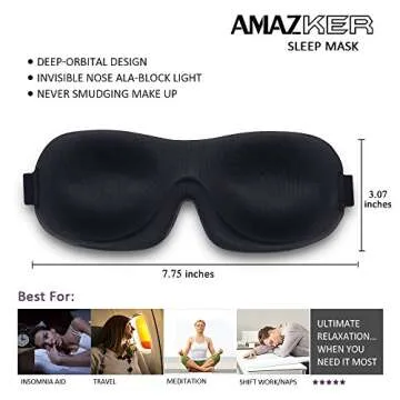 Sleep Mask 2 Pack, Invisible Alar Deep Orbit 3D Eye Mask Ultra Lightweight & Comfortable Sleeping Mask for Side Sleeper, Sleeping Mask & Blindfold Soft Breathable for Women Men Relaxing Zero Pressure