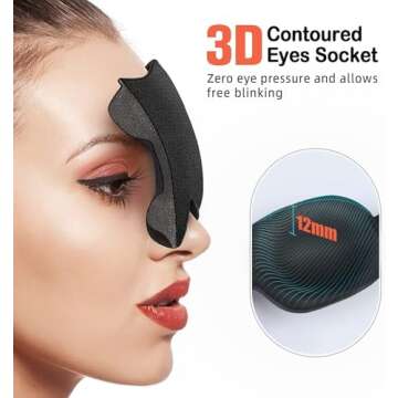Sleep Mask 2 Pack, Invisible Alar Deep Orbit 3D Eye Mask Ultra Lightweight & Comfortable Sleeping Mask for Side Sleeper, Sleeping Mask & Blindfold Soft Breathable for Women Men Relaxing Zero Pressure
