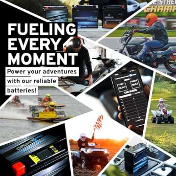 Pirate Battery YTX5L-BS Maintenance Free Replacement Battery compatible with ATV, Motorcycle, and Scooter: 12 Volts, 5 Amps, 4Ah, Nut and Bolt (T3) Terminal