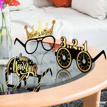 KatchOn New Years Glasses 2025 - Pack of 12 for Happy New Year Celebrations
