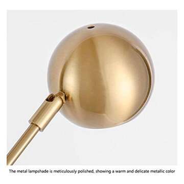 TOMYEUS Standing Lamp Floor Lamp with Adjust The Arm Reading Standing Lamp, 61 Inches, Antique Brass Finish Floor Lamp