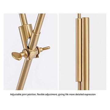 TOMYEUS Standing Lamp Floor Lamp with Adjust The Arm Reading Standing Lamp, 61 Inches, Antique Brass Finish Floor Lamp