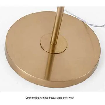 TOMYEUS Standing Lamp Floor Lamp with Adjust The Arm Reading Standing Lamp, 61 Inches, Antique Brass Finish Floor Lamp