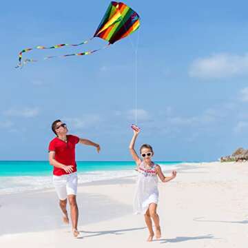 Hengda Kite for Kids 31-Inch Rainbow Parafoil Kite Low Wind Kite,weak Wind can Fly, Suitable for Children to Play, do not Need to Assemble