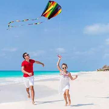 Hengda Kite for Kids 31-Inch Rainbow Parafoil Kite Low Wind Kite,weak Wind can Fly, Suitable for Children to Play, do not Need to Assemble